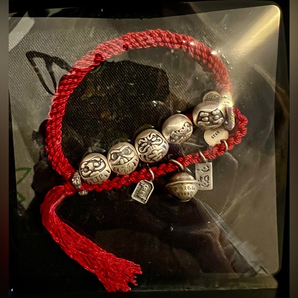 Brand New 925 Sterling Silver Japanese Dharma Lucky Charm Bracelet . - Picture 2 of 2